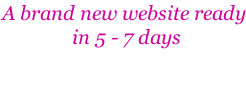 A brand new website ready  in 5 - 7 days
